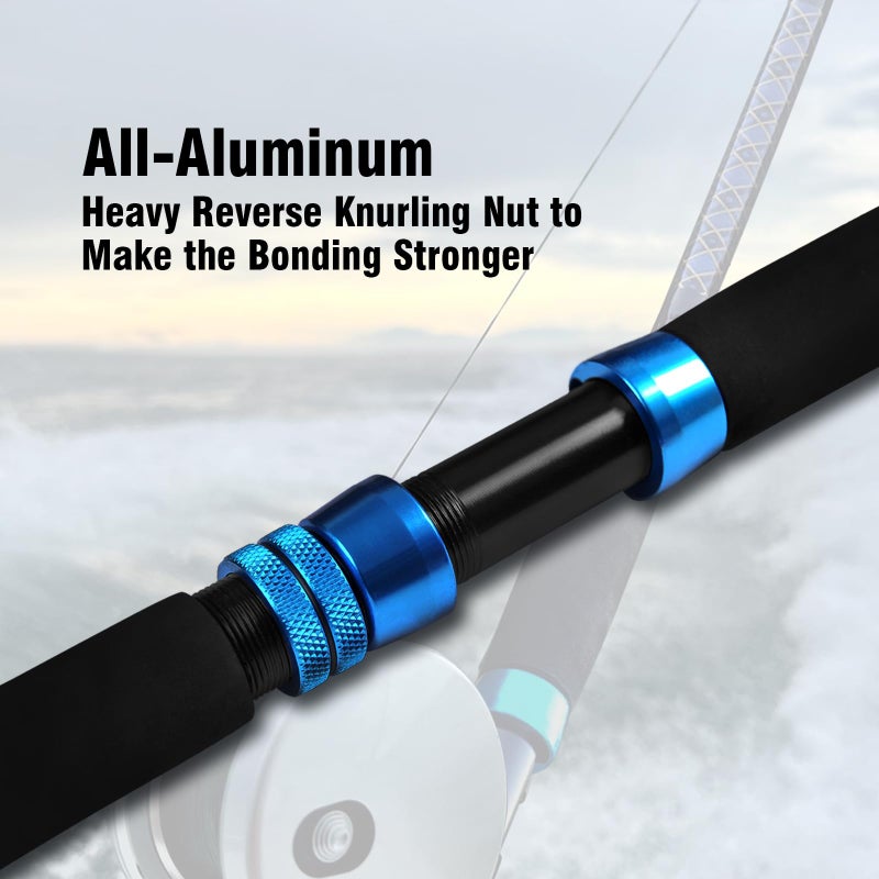 Fiblink 1-Piece Saltwater Offshore Trolling Rod Conventional Boat Rod Carbon Fishing Pole(6 Feet, 30-50 lb/50-80 lb/80-120 lb) (50-80 Pound) - Image 4